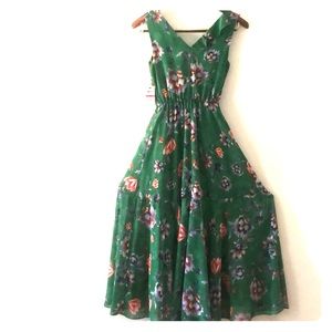 Bar III Green Gypsy Floral Dress